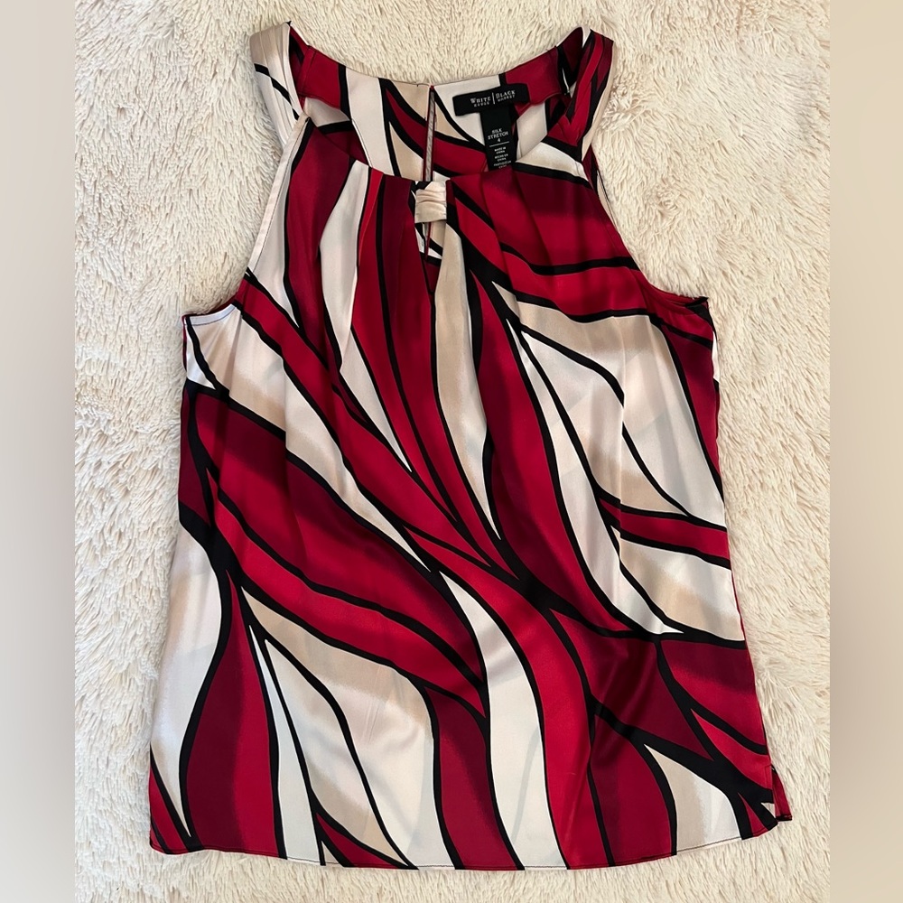 Stretch Satin White House Black Market Top Size 4